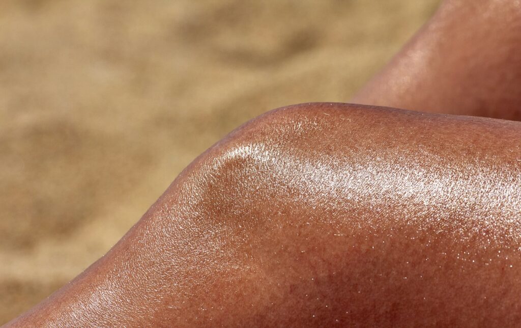 Sonnengebräunte Haut