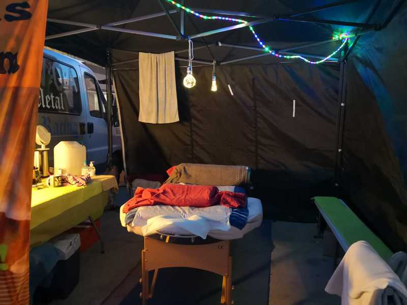 Massage an der Rennstrecke
